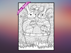 Easter Coloring Poster — giant coloring poster line art