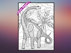 Dinosaur Coloring Poster — giant coloring poster line art