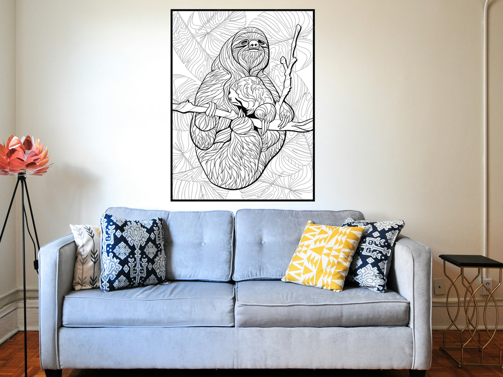 Sloth Coloring Poster — photo 2