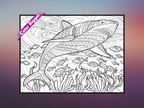 Shark Coloring Poster — giant coloring poster line art