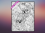 Dia de los Muertos Coloring Poster — giant coloring poster line art