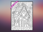 Gingerbread House Coloring Poster — giant coloring poster line art