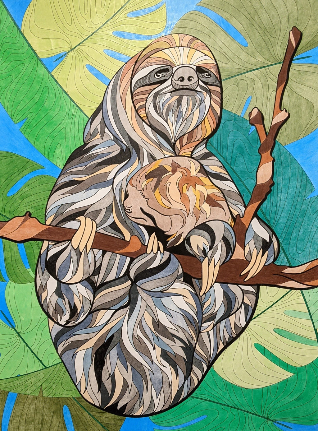 Sloth Coloring Poster — photo 4