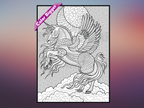 Unicorn Coloring Poster — giant coloring poster line art