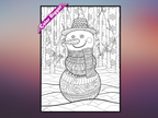 Snowman Coloring Poster — giant coloring poster line art