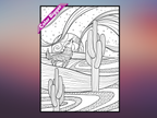 Desert Coloring Poster — giant coloring poster line art