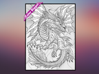 Dragon Coloring Poster — giant coloring poster line art