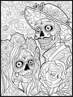 Dia de los Muertos Coloring Poster