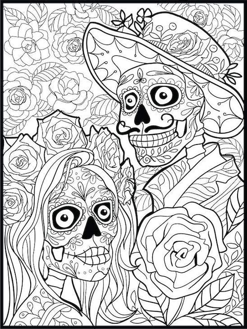 Dia de los Muertos Coloring Poster