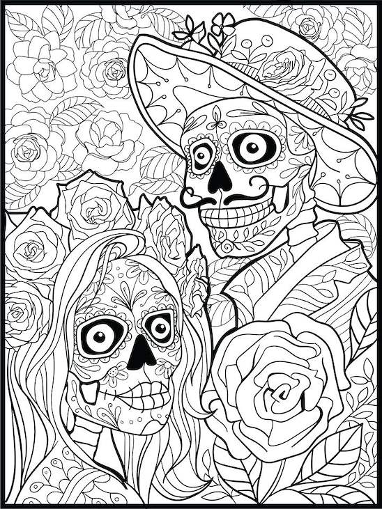Dia de los Muertos Coloring Poster