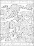 Zoo Seek and Find Coloring Poster