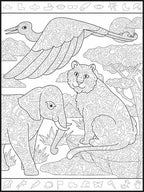 Zoo Seek and Find Coloring Poster