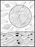 Space Coloring Poster
