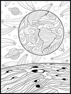 Space Coloring Poster