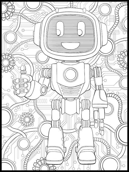 Robot Coloring Poster